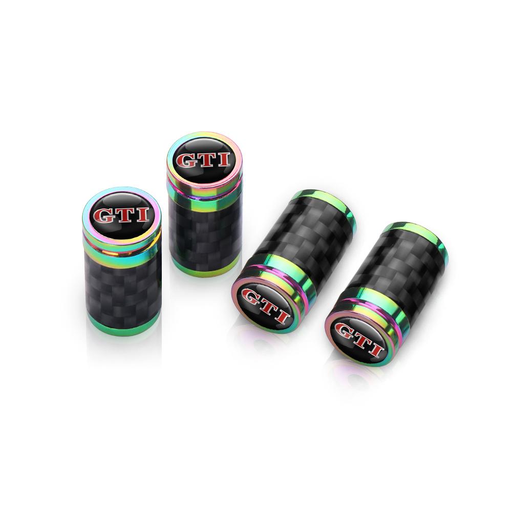 EFG1 For VW GTI Golf Passat MK6 Touareg Bora GTD Tiguan MK4 Polo 4Pcs Carbon Fiber Car Wheel Tire Valve Stem Air Cap Auto Decoration
