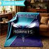 1PC Custom Name Blanket Charlotte Logo Art Flannel blankets Patterns Throw Blanket All-Season Soft Gift for Couch, Bed, Camping, Birthday gifts