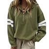 Felpa con cappuccio da donna a blocchi di colore, manica lunga, con zip, casual, pullover