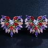 E0231 High-End Love Earrings, Super Flash Mixed Color Zircon Earrings.