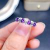 Amethyst-Colored Gemstone Open Ring - Women's Fashion Jewelry