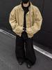 Unisex Retro Khaki Stand-up Collar Workwear Jacket – High-End Fit & Trendy Barn Style
