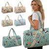 Série Galinha 3D Bolsa de Viagem de Algodão Acolchoada Plissada Bolsa de Yoga Feminina Estampada Bolsa de Mão