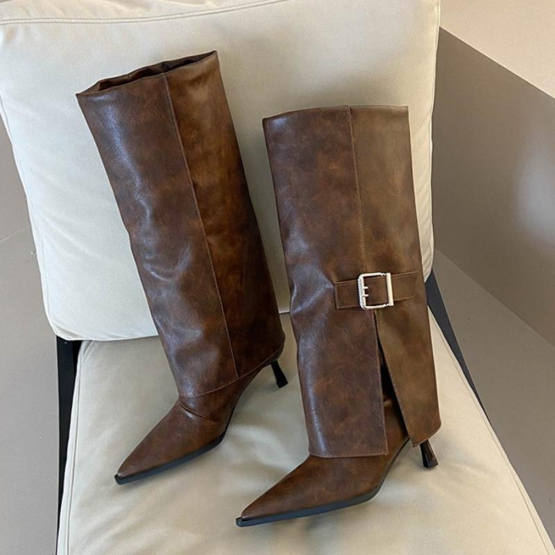 Fashion Women's Long Boots High Heels Fashion Pointed Toe Elegant Shoes Designer Knee High Boots Party 2025 Winter New Pumps Zapatillas