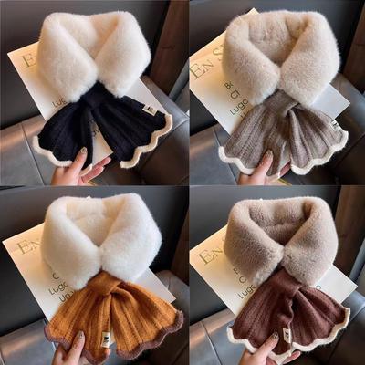 Windproof Knitted Scarf Shawl Wool Collar Warm Cervical Spine Warm Scarve  Women Accessories