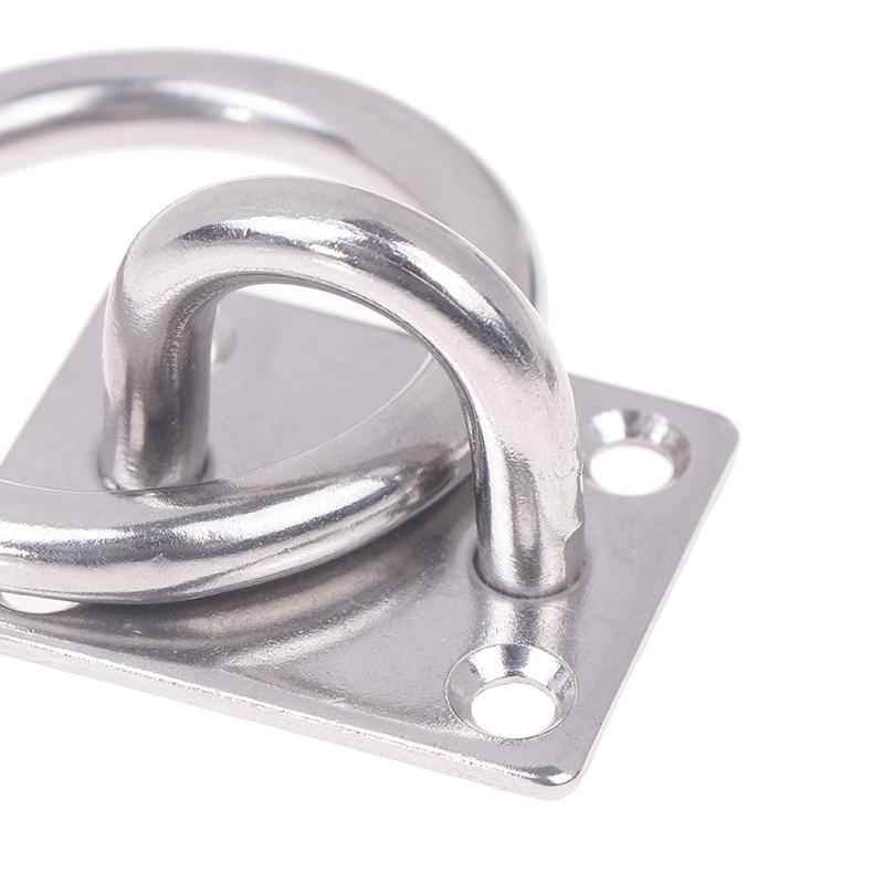 304 Stainless Steel Square Marine Eye Plate Eye Hook With Round Ring Lashing Tie Down Boat Yacht Boat Marine Hardware 5/6/8Mm