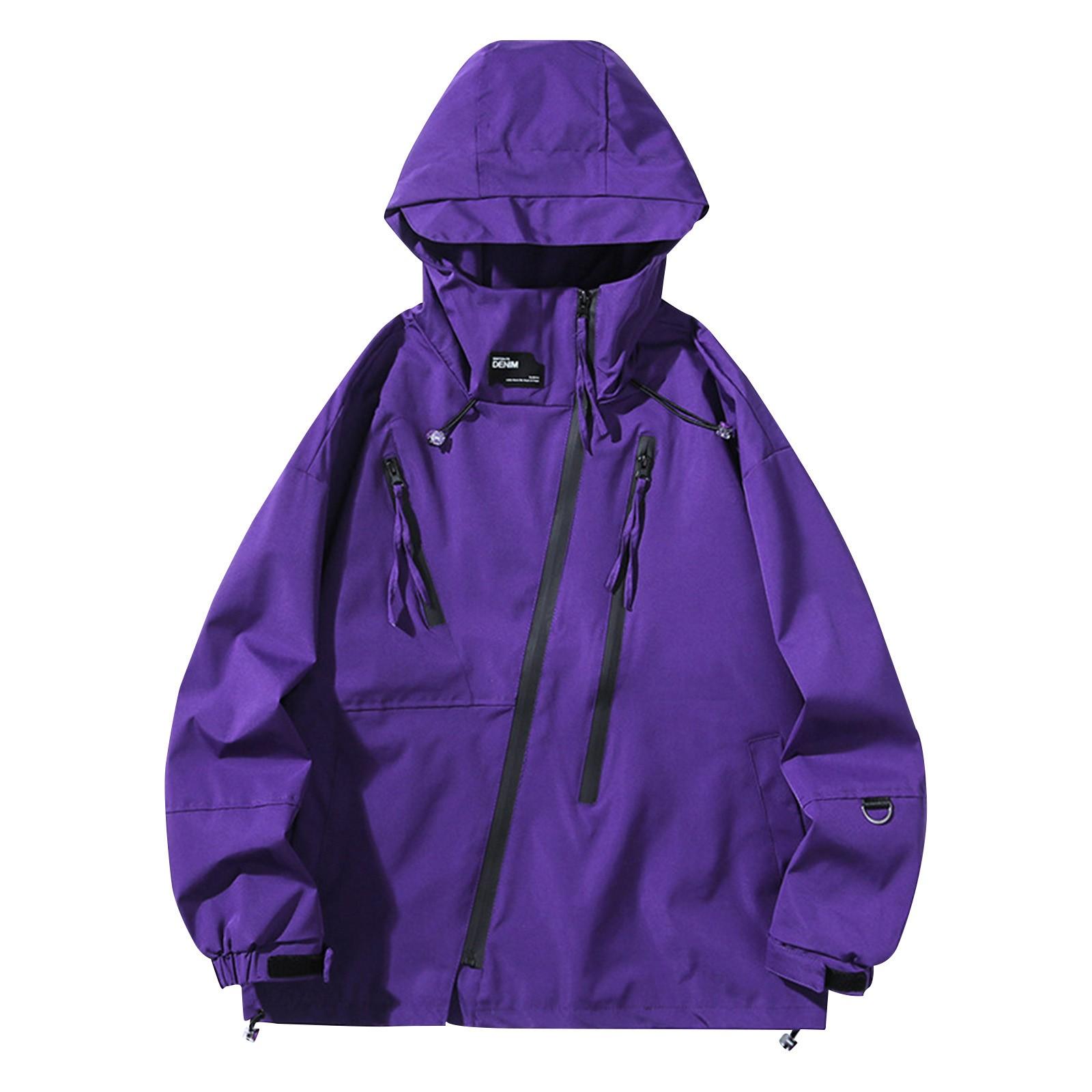 Men s Spring And Hooded Jacket Men s Water- Windproof All- Trendy Outdoor Clothing Fashion Jacket XXXL фиолетовый