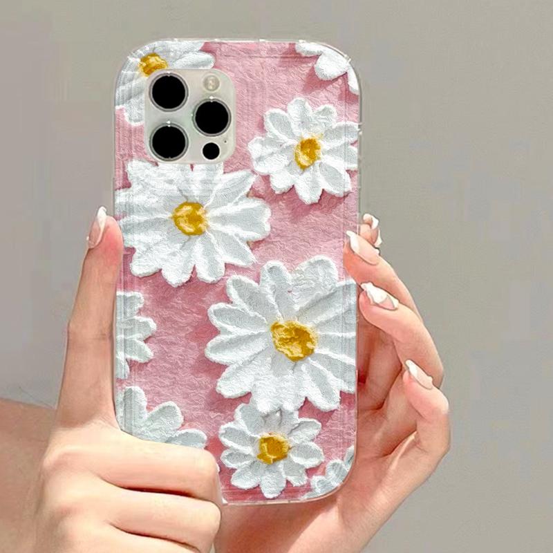 Daisy Flower Clear Phone Cases For iPhone 14 Pro Case iPhone 13 14 16 15 11 12 Pro Max X XR XS 6 7 8 Plus SE 2 Fundas Soft Cover