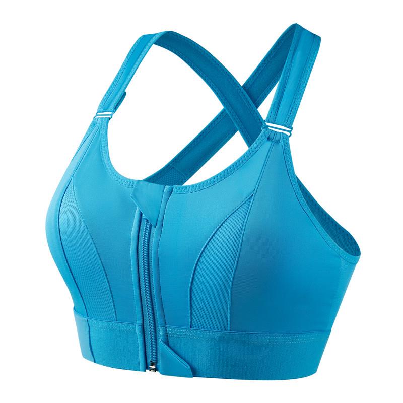 Women's Wireless Adjustable Zip Sports Bra - Shockproof, Breathable, Beautiful Back Design for Yoga