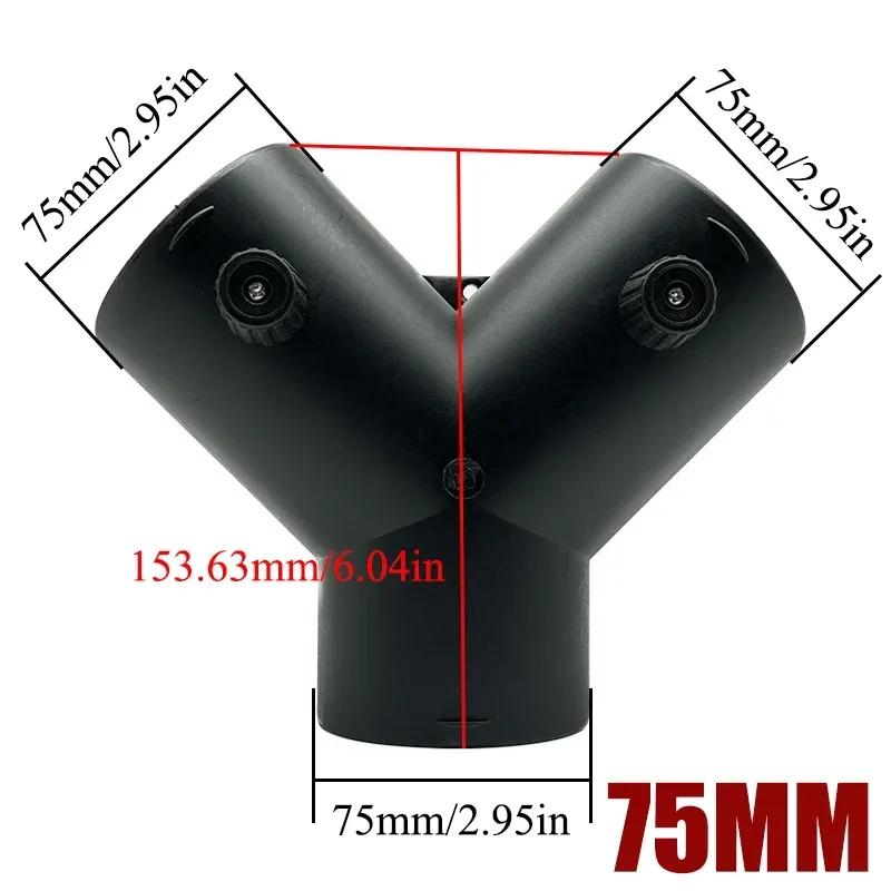 2X 60mm 75mm 90mm Valve Flap Adjustable Car Air Diesel Heater Vent Ducting Branch Splitter Exhaust Pipe Outlet Joiner Connector
