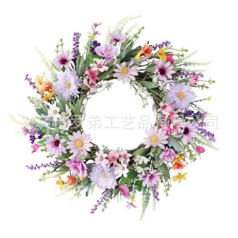Artificial Flower Wreath Easter Valentines Day Decor Hotel Restaurant Door Hanging Decoration