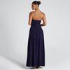 2025 European & American Diagonal Spliced Strapless Evening Gown - Sexy Ruched Long Dress for Women