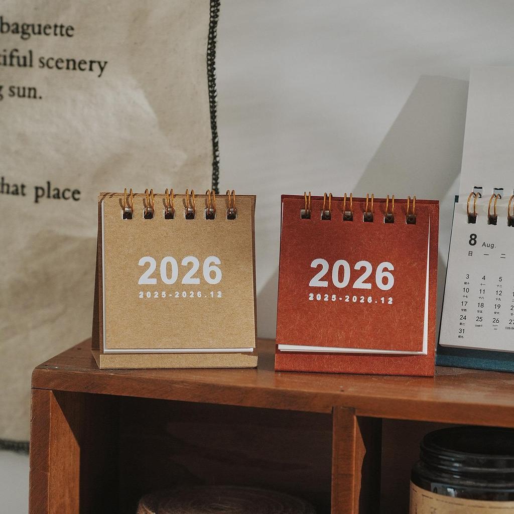 2025-2026 MUJI-Style Retro Mini INS Lunar Desktop Calendar Ornament