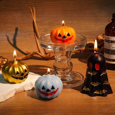 Halloween Pumpkin Ghost Scented Candles Creative Aromatherapy Decorative Gifts for Festival Spooky Home Party Decor 3D Candle