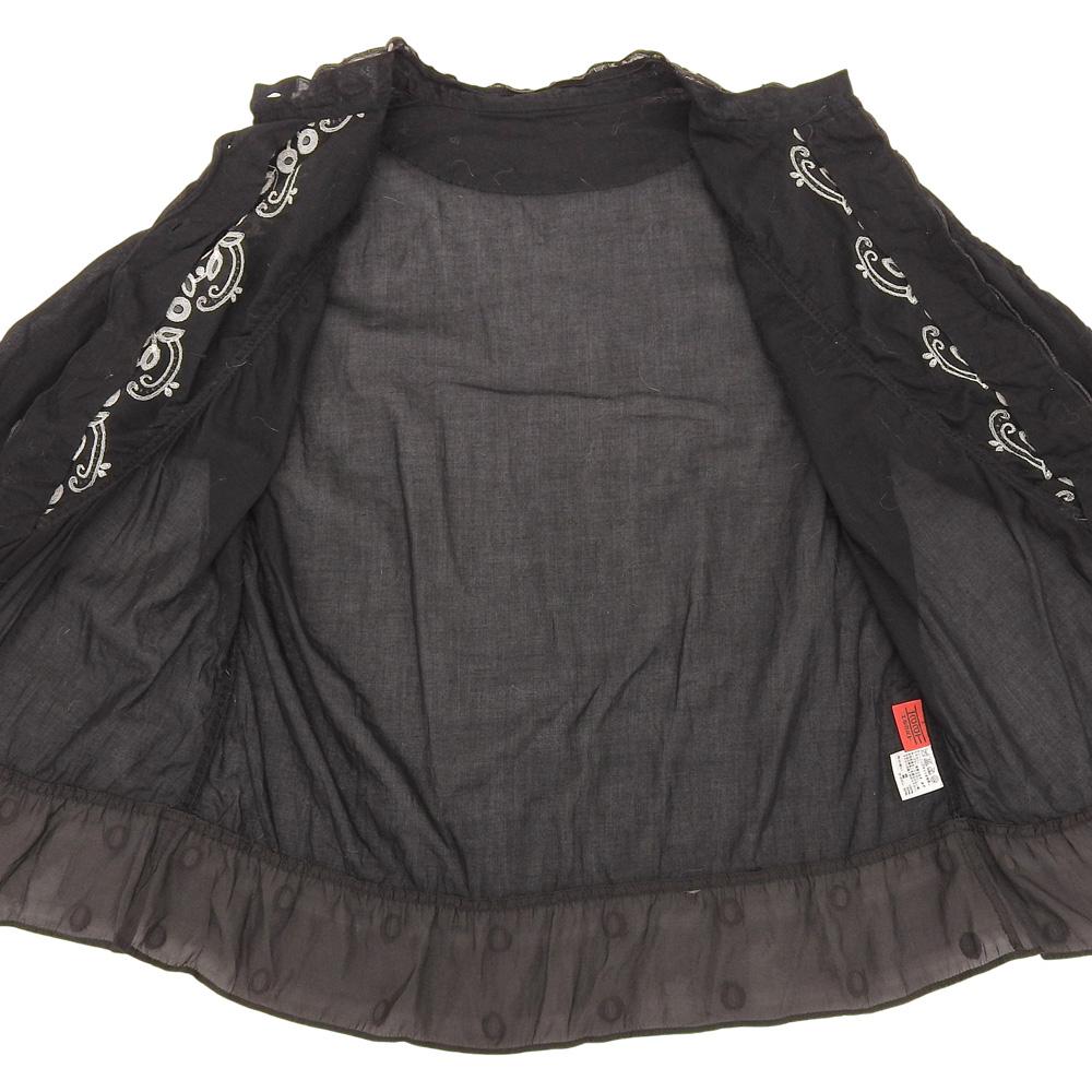 Haat Beautiful embroidered see-through long-sleeved shirt top for women, black, size 3, HA61FJ535 tops 3 blackUsed