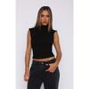 Women European American Style Solid Color Slim Fit Half Turtleneck Sleeveless Sexy Tank Top