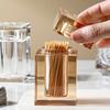 Light Luxury Crystal Glass Toothpick Box for Home Living Room Dining Table High-end Creative El Cotton Swab and Floss