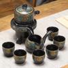 Lazy Automatic Tea Set Stone Mill Rotating Water Outlet Home Office Retro Ceramic Tea Maker Teaware Sets