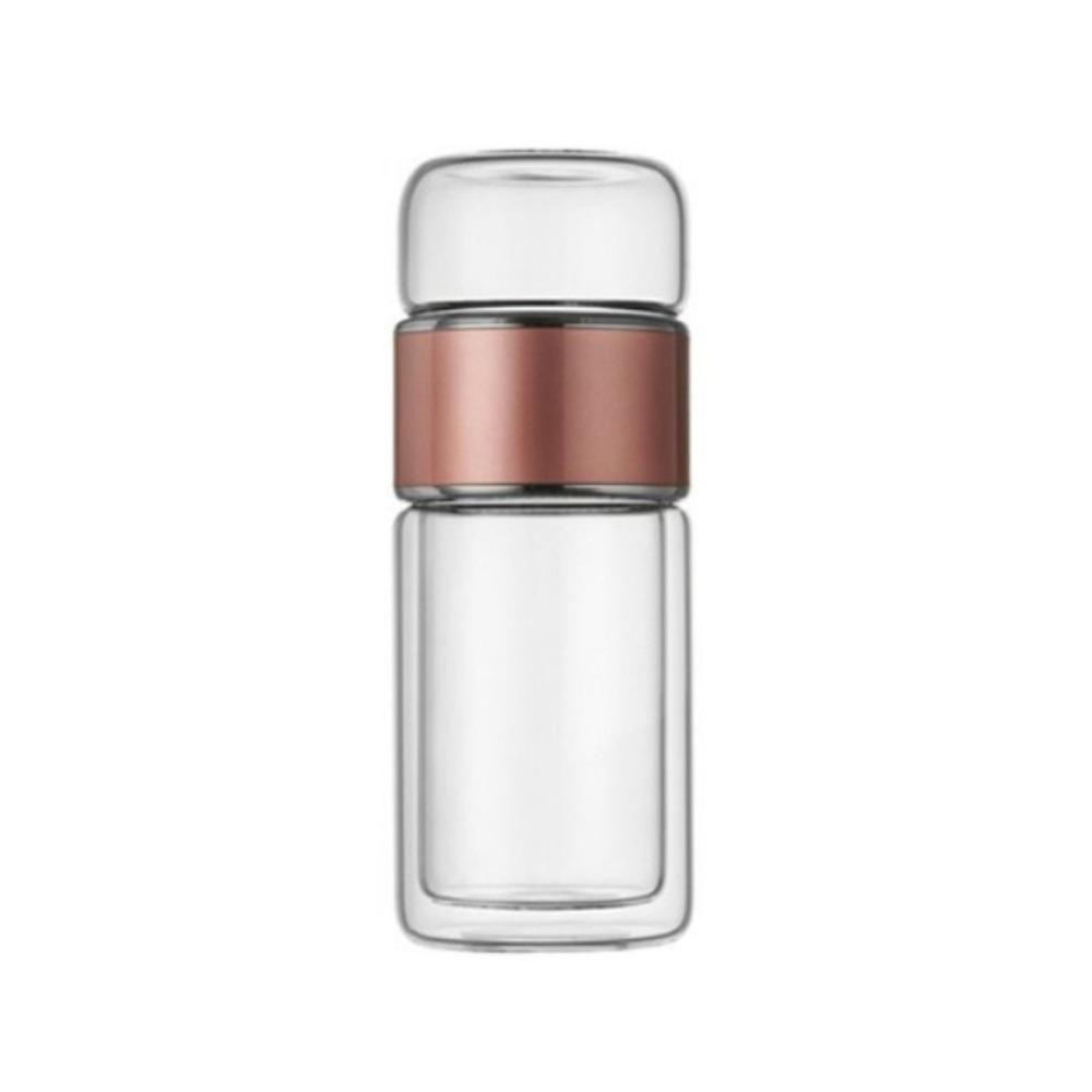 350ml Glass Tea Water Bottle Double Layer Flower Tea Cup Tumbler Tea Infuser Bottle  Office