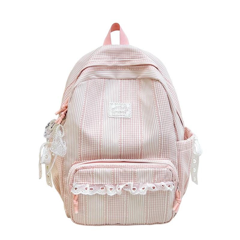 Dual-shoulder Bag for School Commuting, Large Capacity Schoolbag, Casual Large Capacity Travel Backpack small розовый