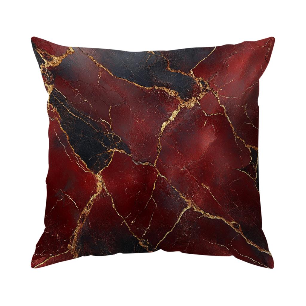 1pcs Wine Red Marble Pillowcase Square Bedroom Cushion Covers Zipper Living Soft Home Comfortable Decor 45x45cm