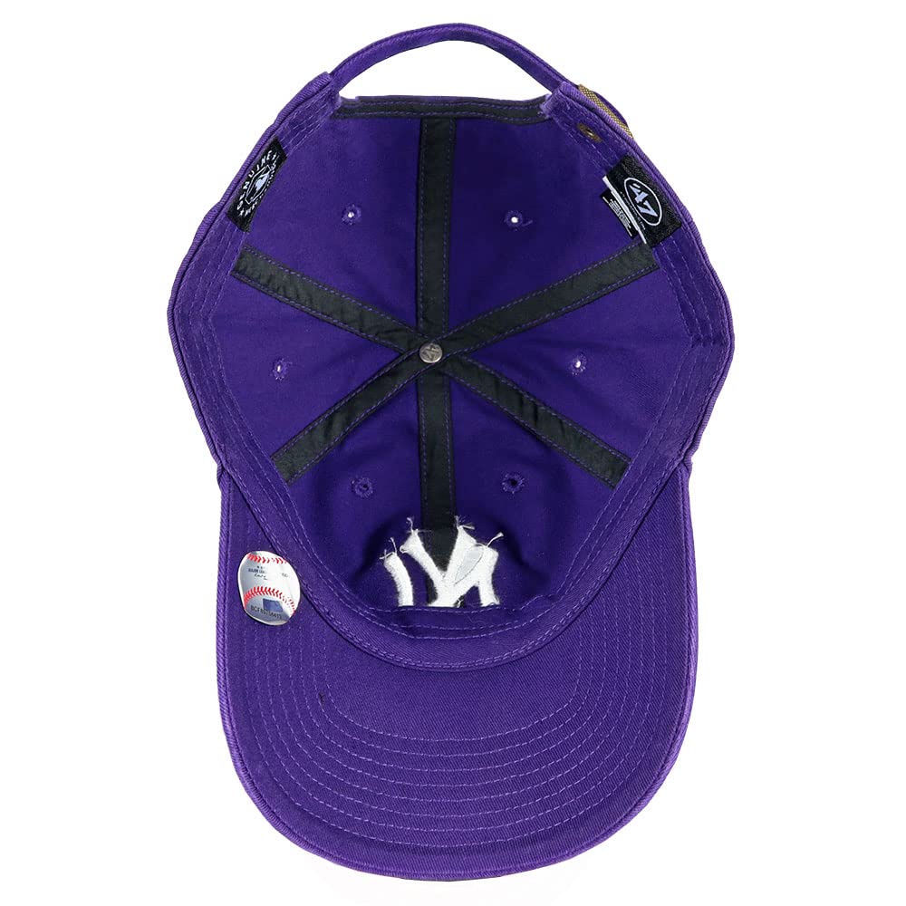 Forty Seven Brand 47 Yankees Clean Up NY Low Cap Cap, Logo, Purple, Men's/Women's,