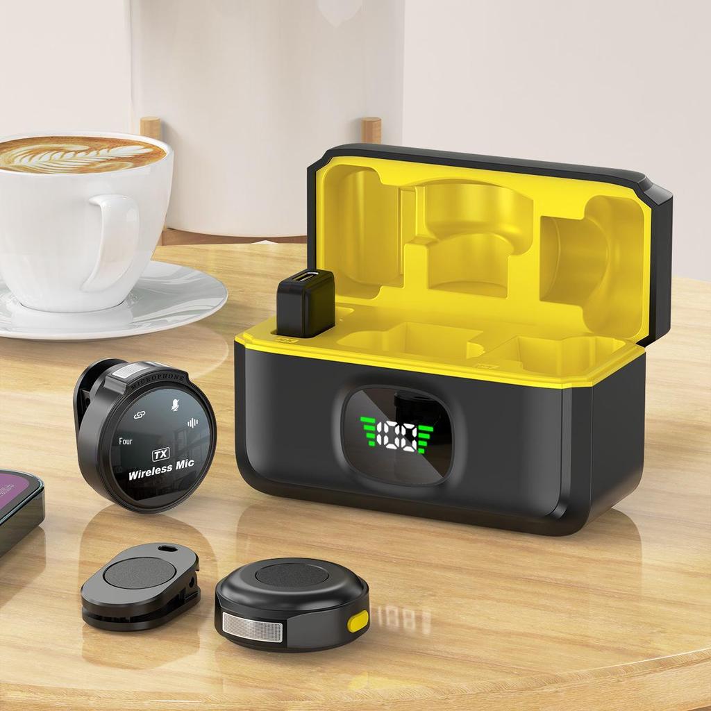 J6 Dual Wireless Magnetic Lapel Microphone with Noise Cancellation and Live Reverb