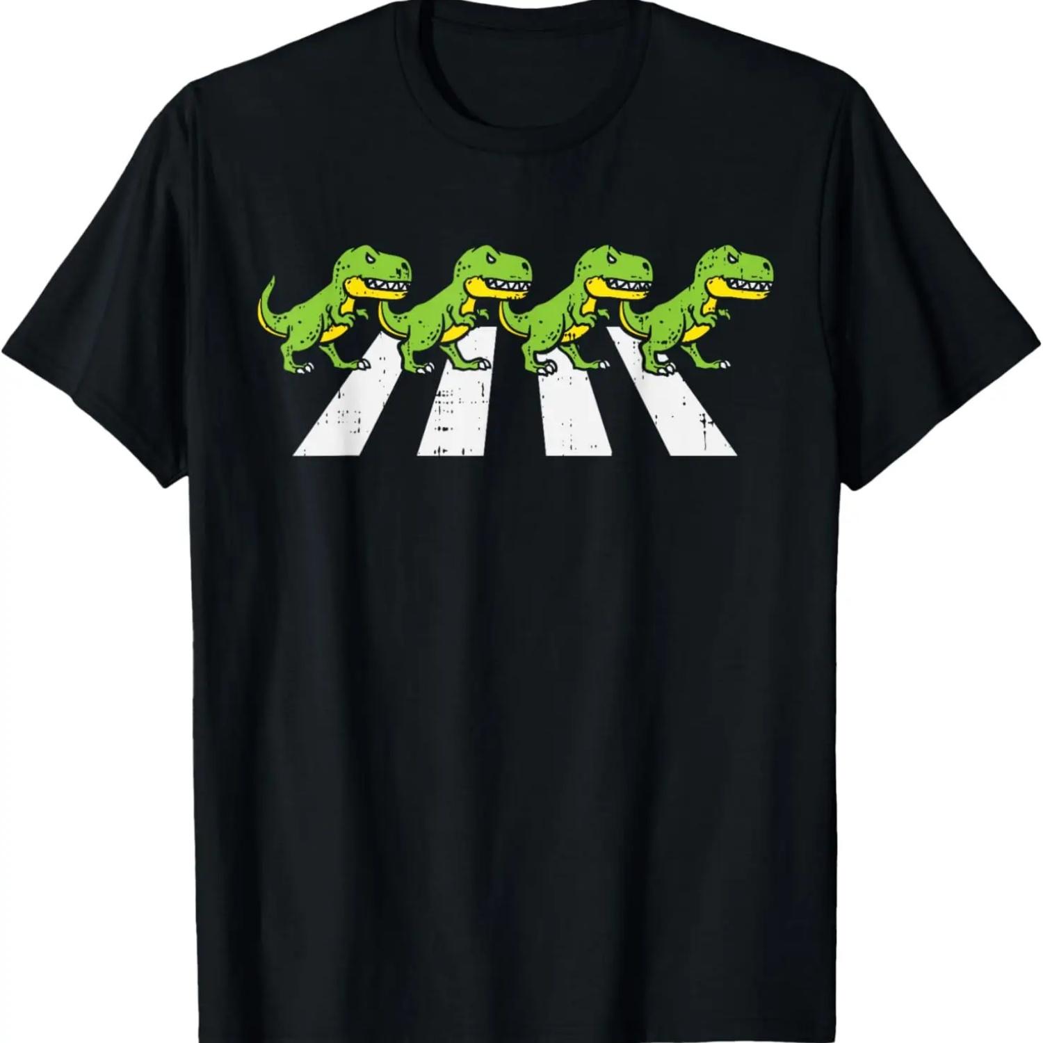 Trex Crossing Road Funny Crosswalk Pun Dinosaur Lover Gift T-Shirt S чёрный