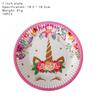 Unicorn Wreath Kids Birthday Party Supplies Tableware Plates Cup Fork Tablecloth