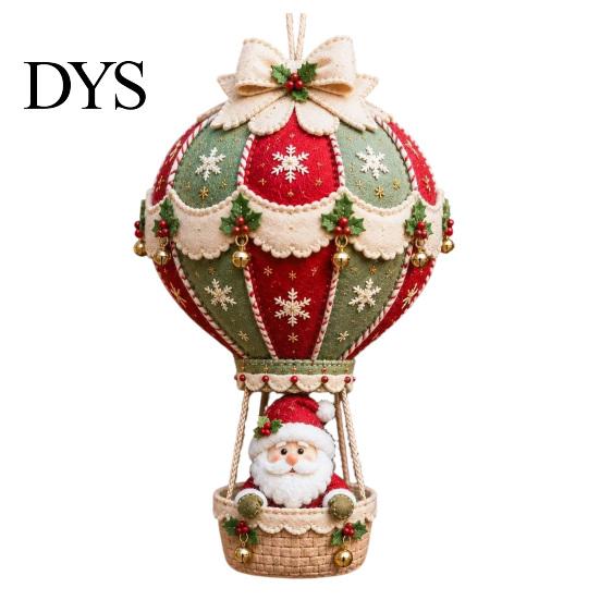 Christmas Tree Hanging Decorations DIY Hot Air Balloon Ornament Kit, 3D Handmade Fabric Craft Diy Kit Project with Santa Claus/Animal Design
