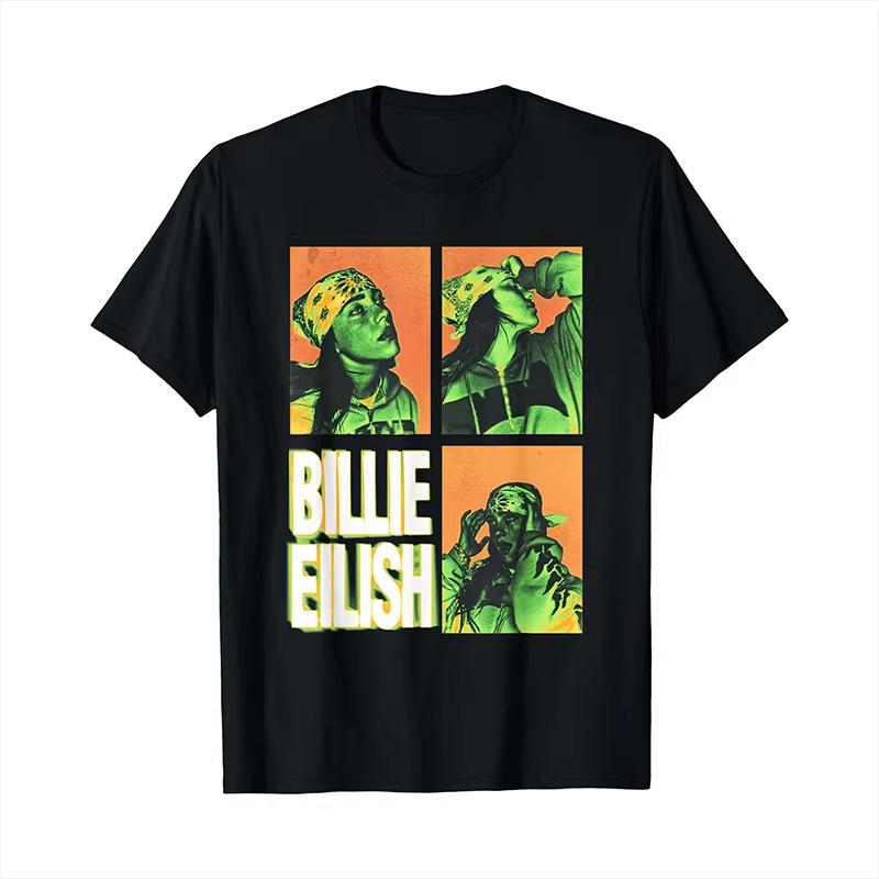 Bilie Eilish An American Streetwear Vintage Singersongwriter Offers A Summer Shortsleeved Tshirt for Both Men and Women
