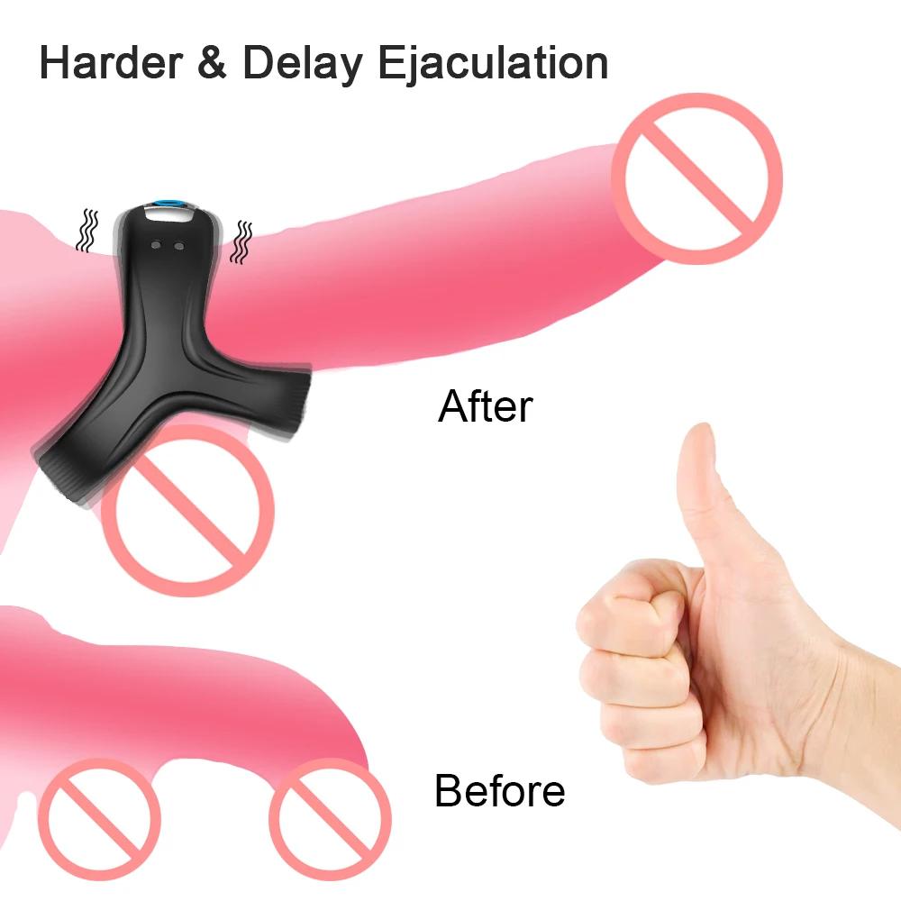 Male Vibrator Cockring Penis Cock Ring for Man Delay Ejaculation Rings Penisring Sex Toys for Men Couple Adult Goods