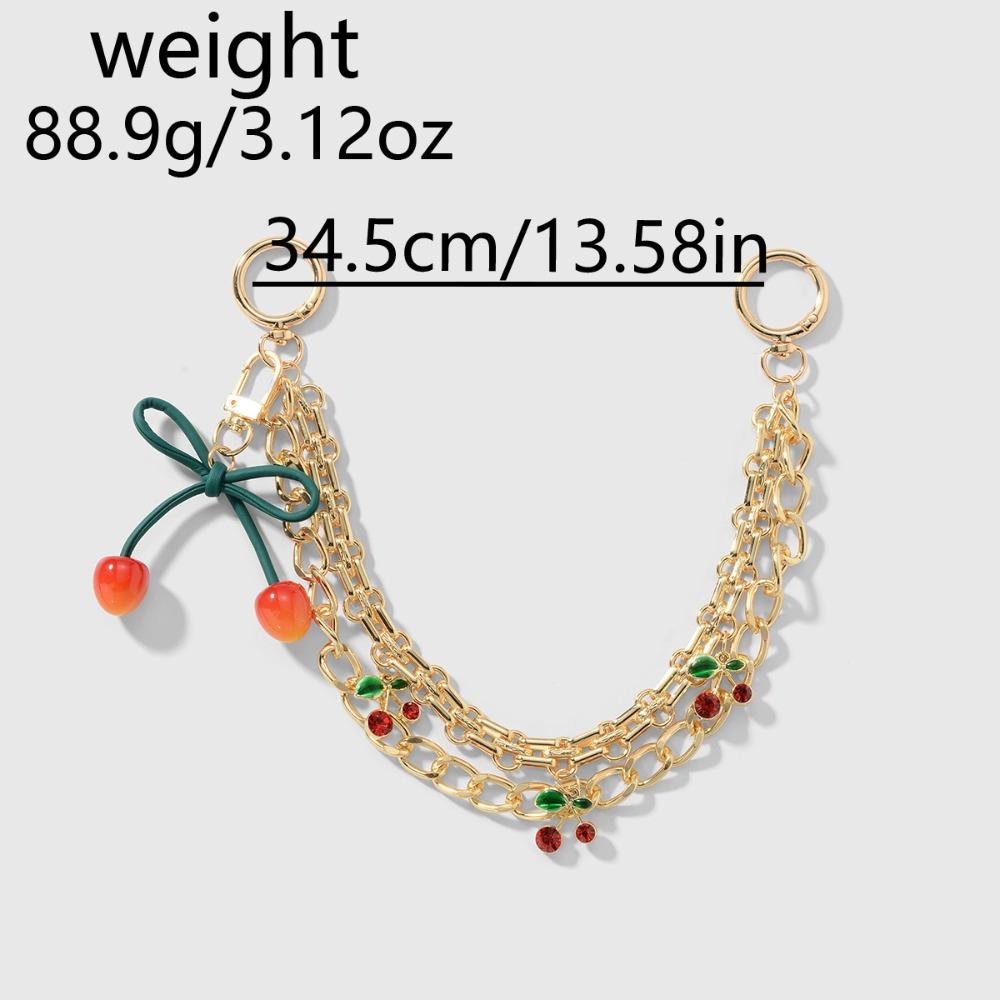 

DIY Cherry Bag Pendant Pu Leather Bag Chain Charms Lovely Charm Bag Accessory Car Accessory Style 1
