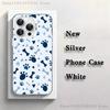 Custodia per Telefono con Impronte di Zampe di Animali Domestici Per iPhone 17,16,15,14,13,12,11,Pro,XS,Max,Plus,Mini,SE4,E bianca Opaca Cover Antiurto