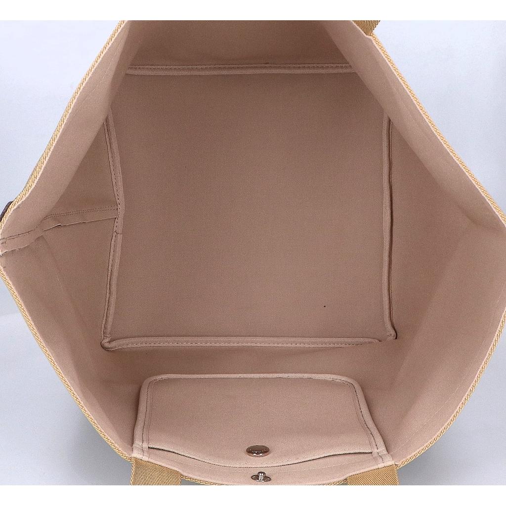 Herve Chapelier [Beautiful] 725 Gold Plated Luxe Boat Shape Tote Bag L Taupe / GoldUsed