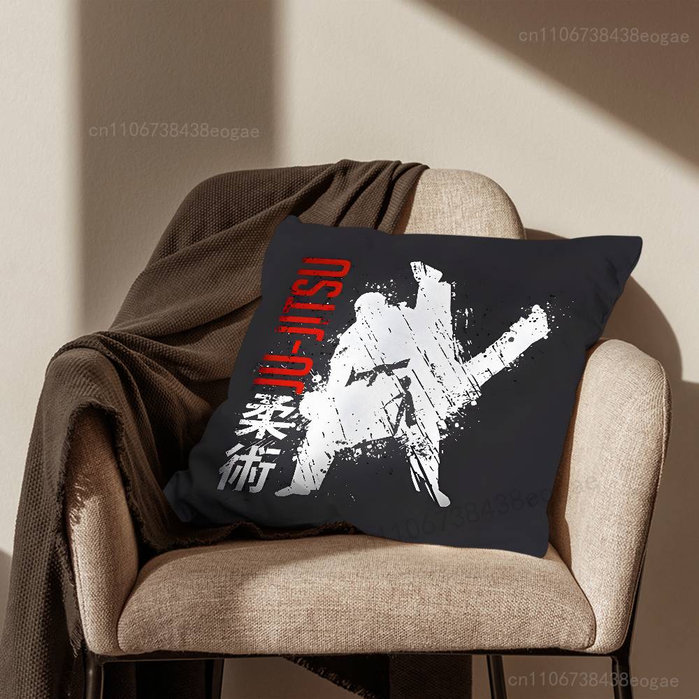 BJJ Brazilian Jiu-Jitsu Throw Pillow Case For 45*45cm,55*55cm,30*30cm For Home Bedroom Decoration And Protector