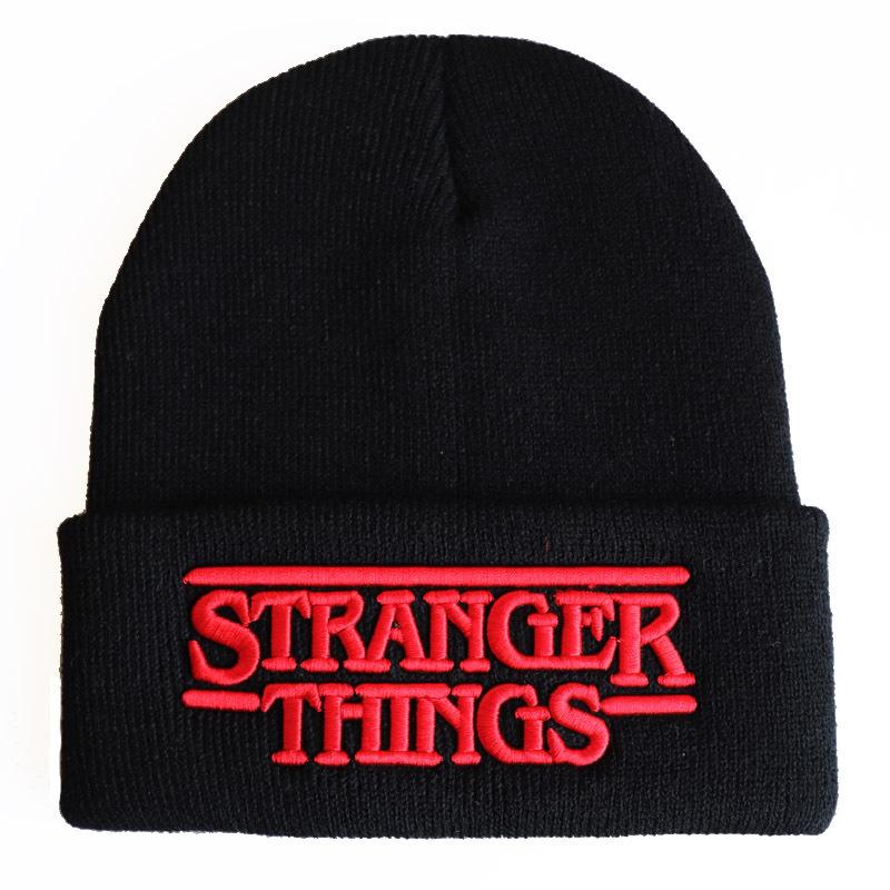 Stranger Things Knit Beanie Hat STRANGER THINGS 3D Embroidered Letter Knit Hat for Winter Adjustable