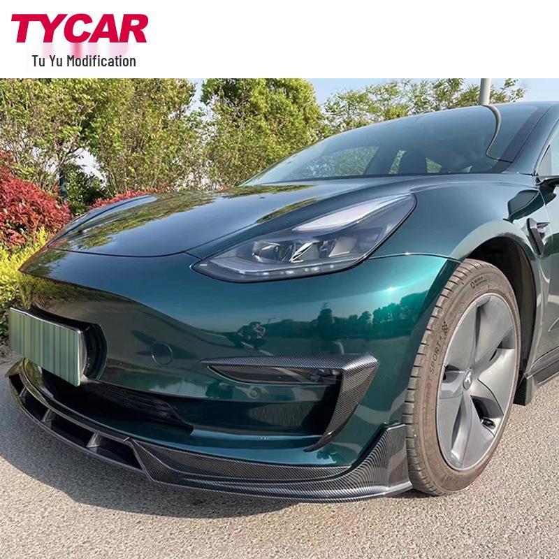 Tesla Model 3 FAST Style Front Lip Black Warrior Body Kit