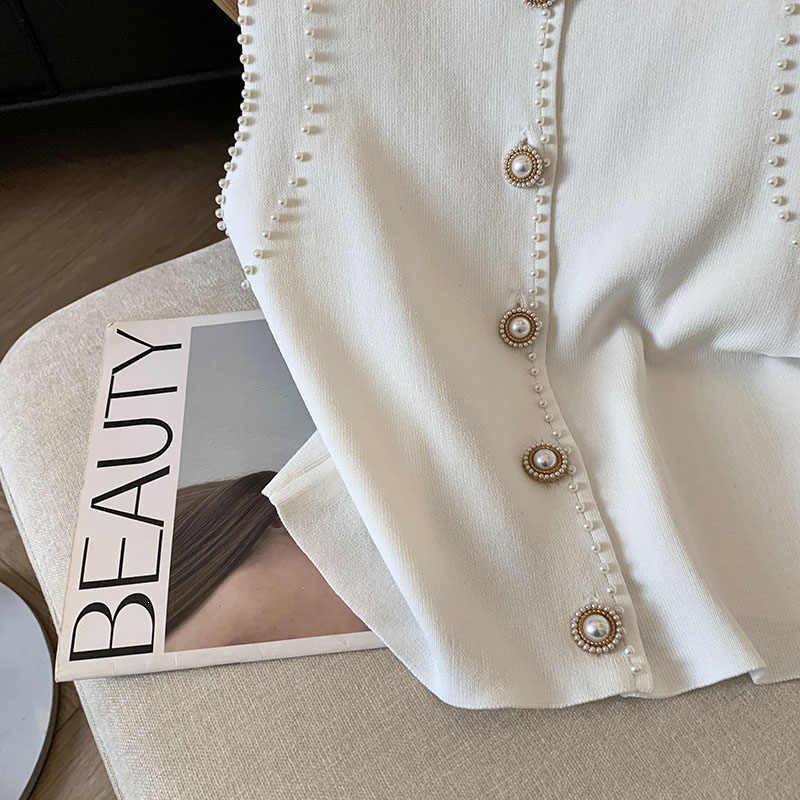 Sleeveless Beaded Knit Vest - Women's Stylish Summer Slim-Fit Top