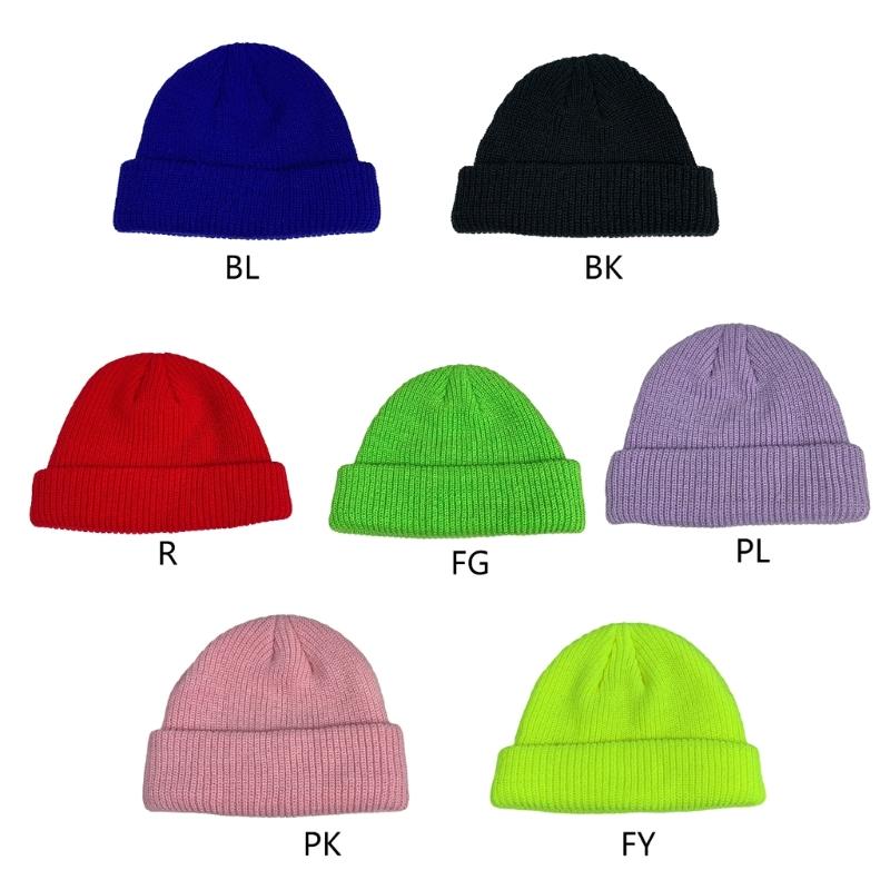 Elastic Windproof Beanies Knitted Solid Color Hat for Women Men Keep Ear Warm Hat Cold Weather Skiing Cycling Supplies