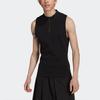 Adidas Solid Color Half-Zip Stand Collar Athletic Tank Top Unisex Tops Black HN3671
