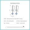 WOSTU 925 Sterling Silver Delicate Blue and White Square Zircons Ear Hook Earrings for Women Fine Jewelry Birthday Gift