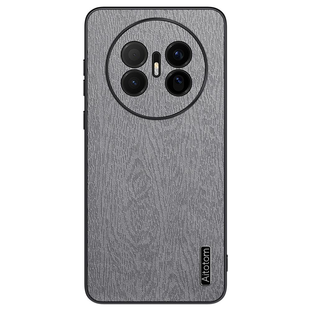 For Huawei Mate 70 Air Case Wood Texture PU Leather Coated PC TPU Phone Cover