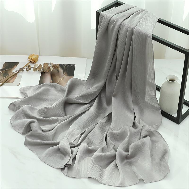 Headscarf Solid color silk scarf Basic versatile scarf Women's smooth crepe travel scarf Xizang travel shawl
