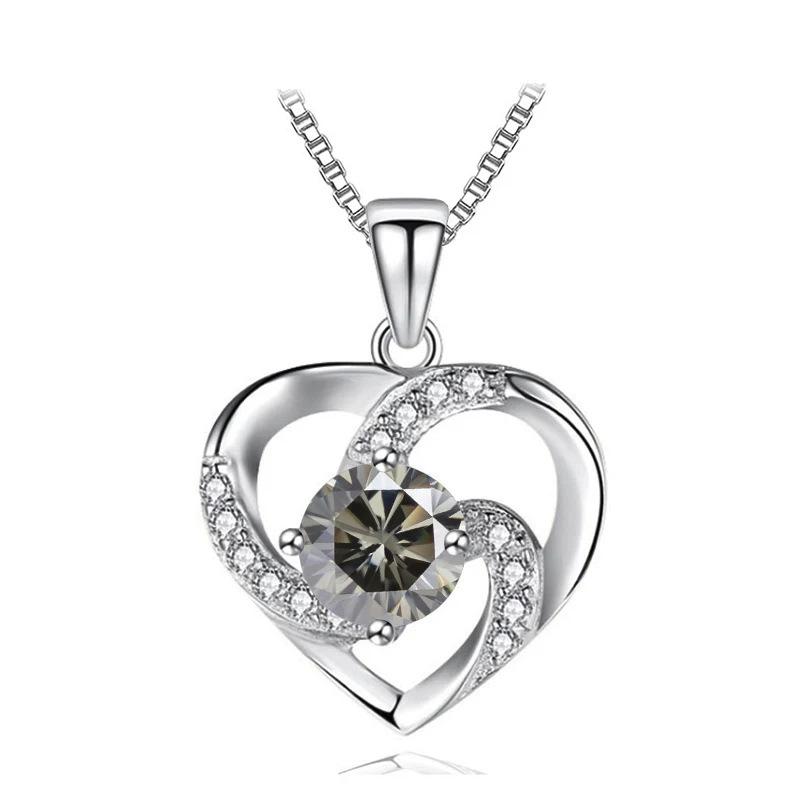 6.5mm S925 Sterling Silver Heart Shaped Moissanite Pendant Necklace D VVS1 Exquisite Fine Jewelry For Women