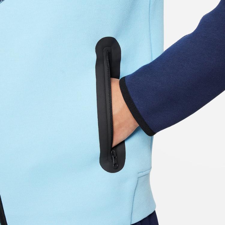 Nike Hettejakke med full glidelås og fargeblokkert bokstavtrykk Barnetopper Blå FD3285-410