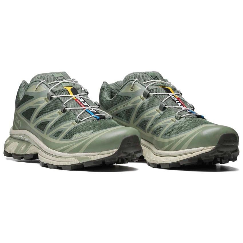 SALOMON XT-6 Synthetic Leather Shock Absorption Wrap Low-Top Outdoor Functional Shoes Unisex Shoes Laurel 471364