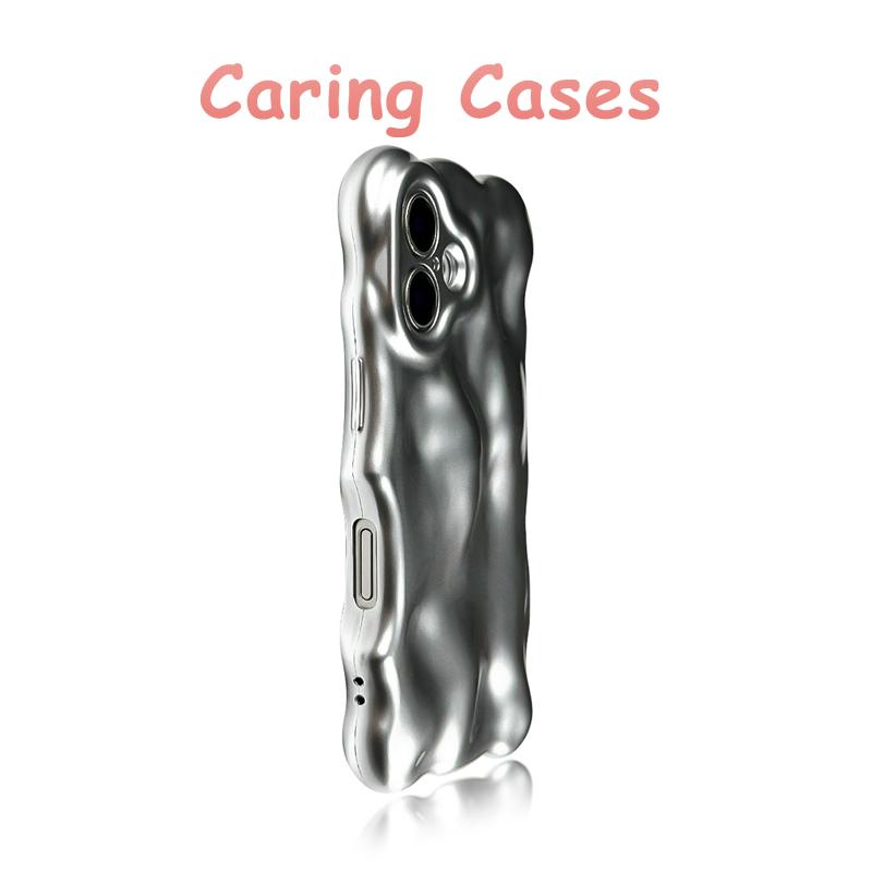 For iPhone 16 Pro Max Case Blush Pink Wavy Bubble Silicone Shockproof Compatible with iPhone 15 14 13 12 11