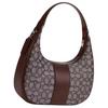 Coach Carmen 29 Signature Jacquard Zip Closure Smooth Leather Tote Shoulder Bag Large Women bags Silver Maple CV001-SVS8S