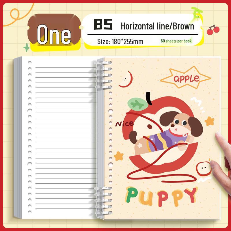 Value Splash-Ink Loose-Leaf Journal: Thick, Detachable, Cartoon Style for Students